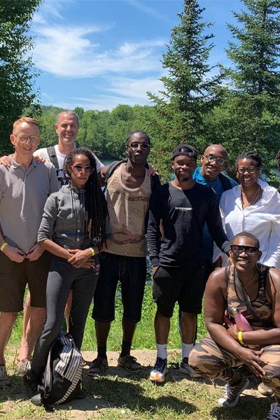 Scandinave Spa ambassador Scott Simons and the Desta Black Community Network.